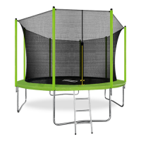Батут ARLAND с внутренней страховочной сеткой и лестницей 12FT (Light green) 